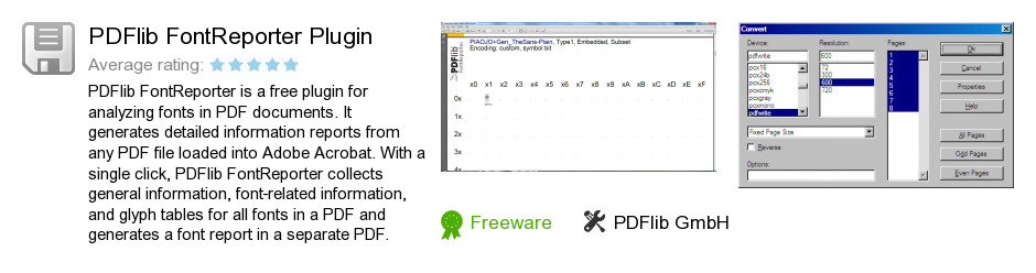 PDFlib FontReporter Plugin