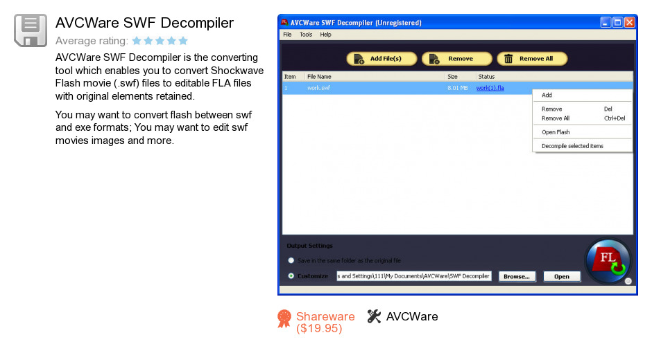 AVCWare SWF Decompiler