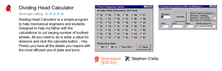Dividing Head Calculator