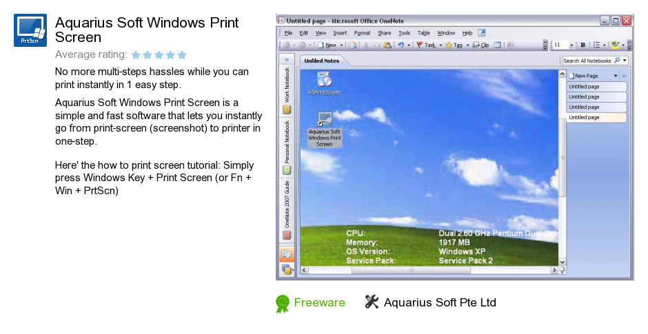 Aquarius Soft Windows Print Screen