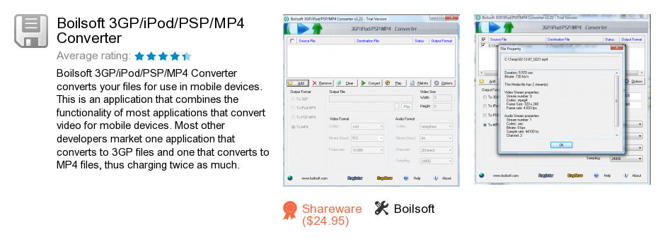 Boilsoft 3GP/iPod/PSP/MP4 Converter
