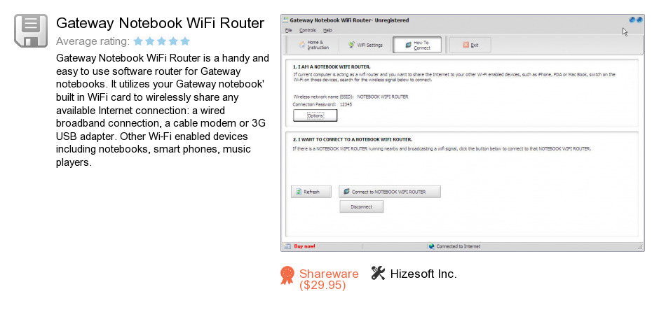 Gateway Notebook WiFi Router