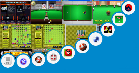 It includes 15 freeware products like DX-Ball 2 and Jolly Balls as well as commercial software like Rival Ball Tournament ($4.99) and Pool 3D ($20)