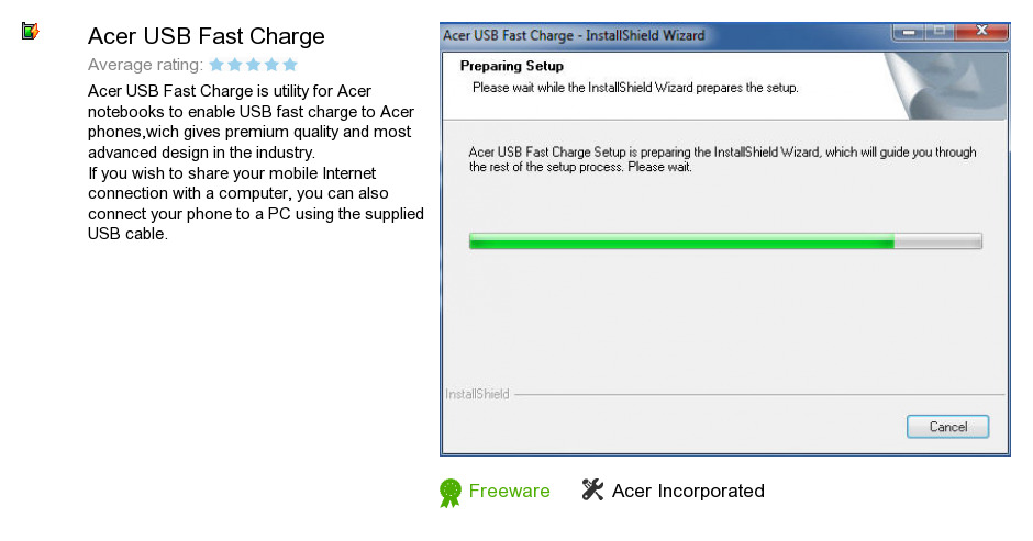Acer USB Fast Charge