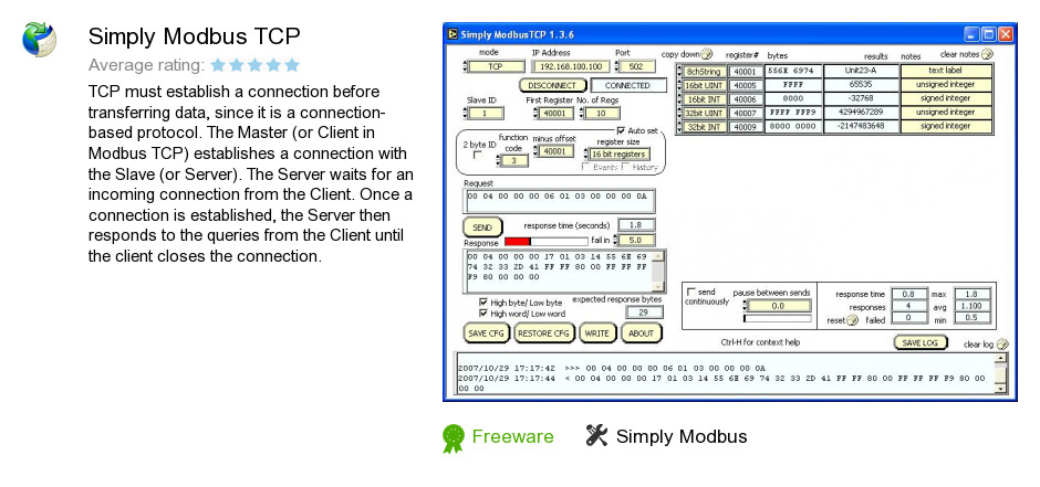 review simply modbus tcp is a product developed by simply modbus