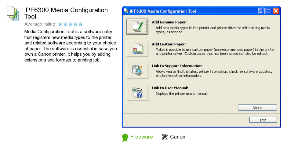 IPF6300 Media Configuration Tool