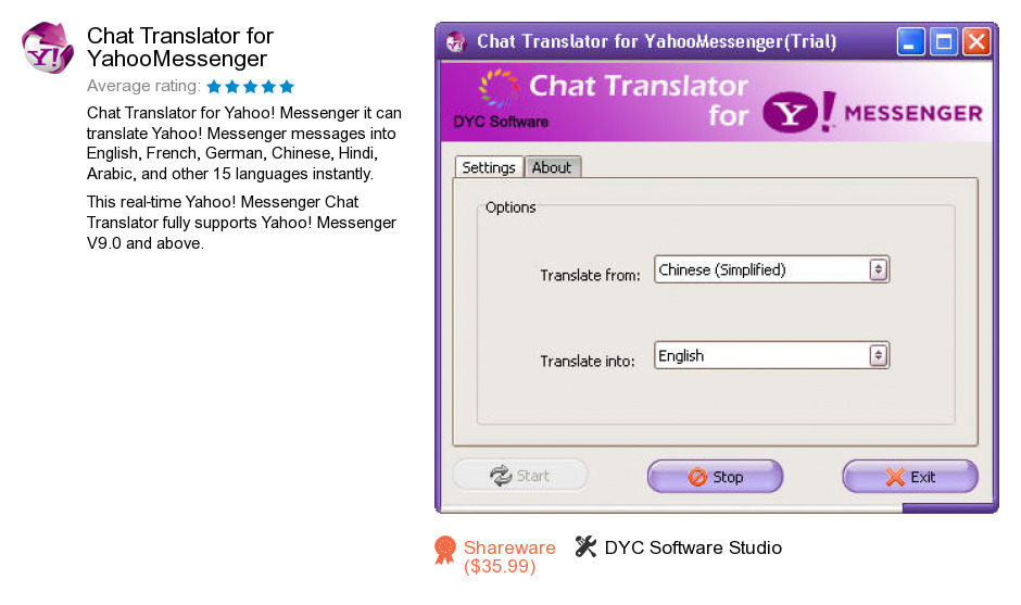 Chat Translator for YahooMessenger