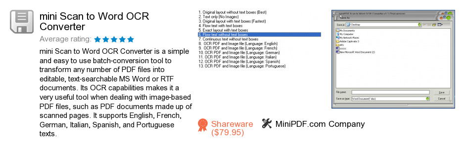 Mini Scan to Word OCR Converter