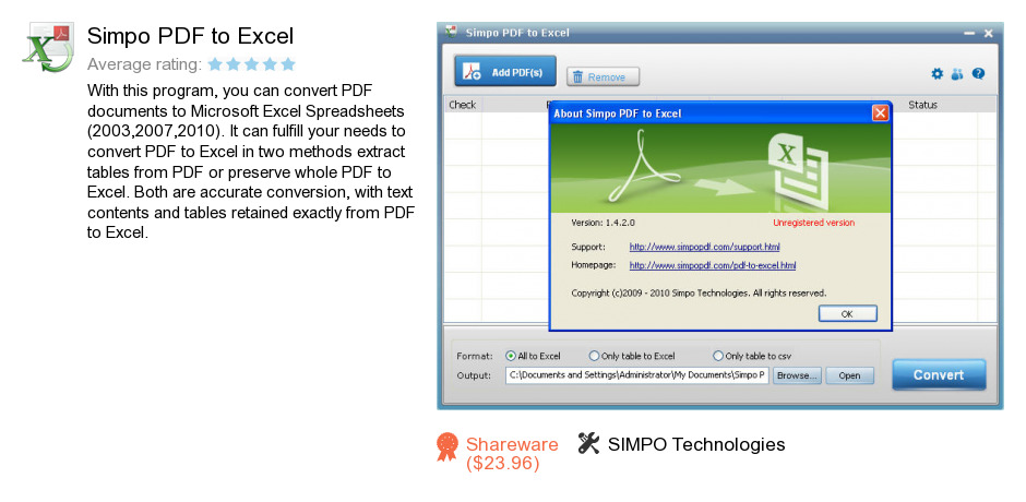 Simpo PDF to Excel