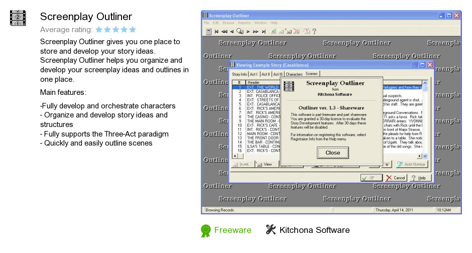 Screenplay Outliner