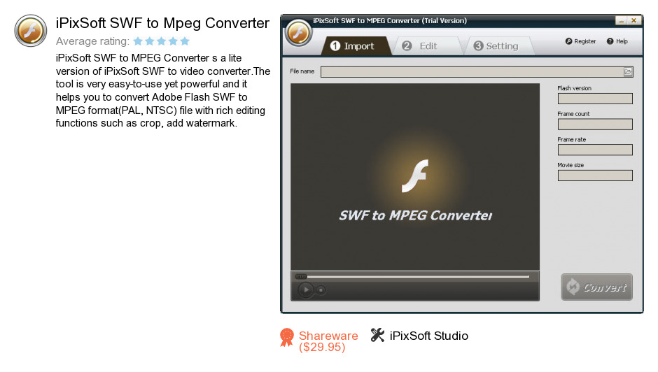 IPixSoft SWF to Mpeg Converter