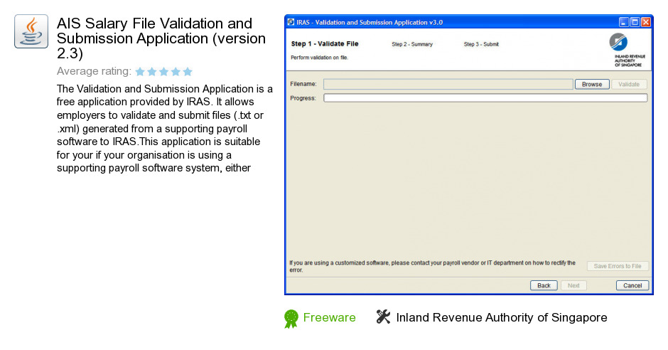 AIS Salary File Validation and Submission Application (version 2.3)