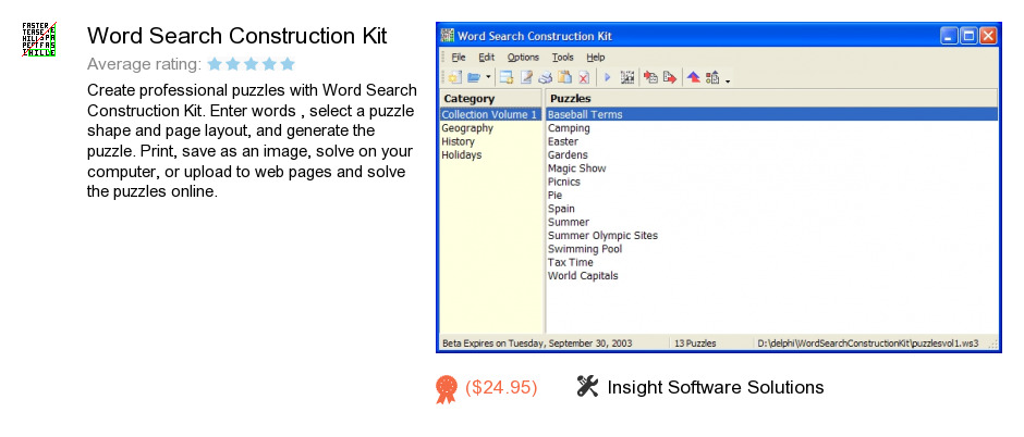 Word Search Construction Kit