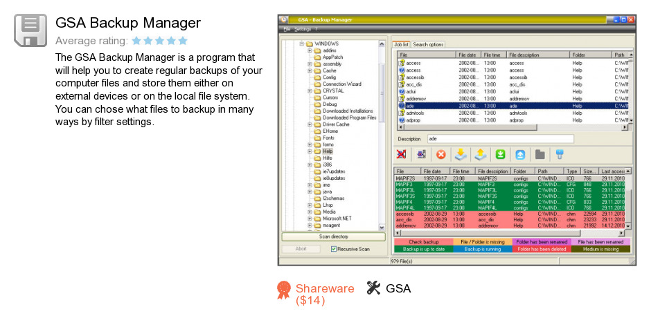 GSA Backup Manager