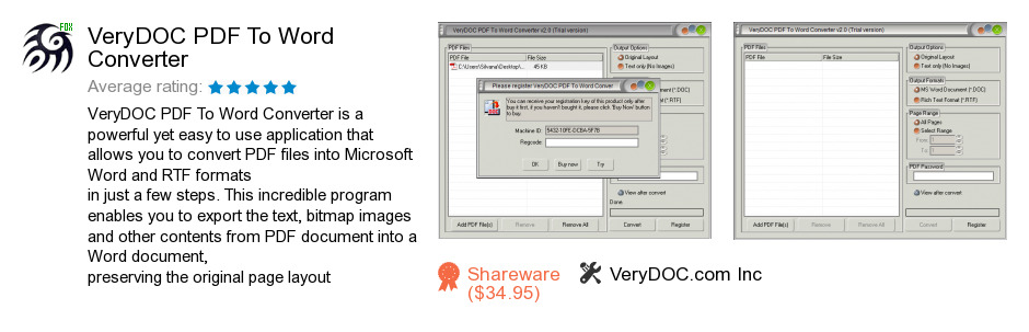 VeryDOC PDF To Word Converter