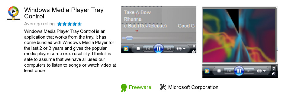 Windows Media Player Tray Control