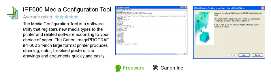 IPF600 Media Configuration Tool
