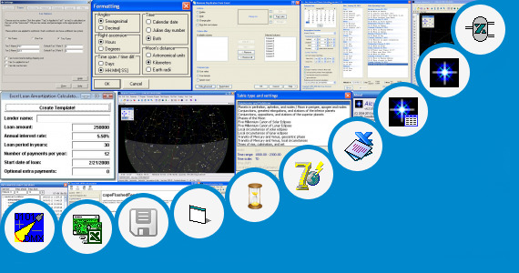 Software collection for Calculate Moon Phase Excel Formula