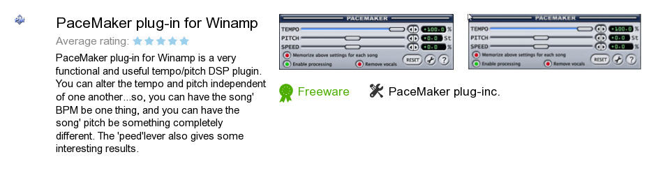 PaceMaker plug-in for Winamp