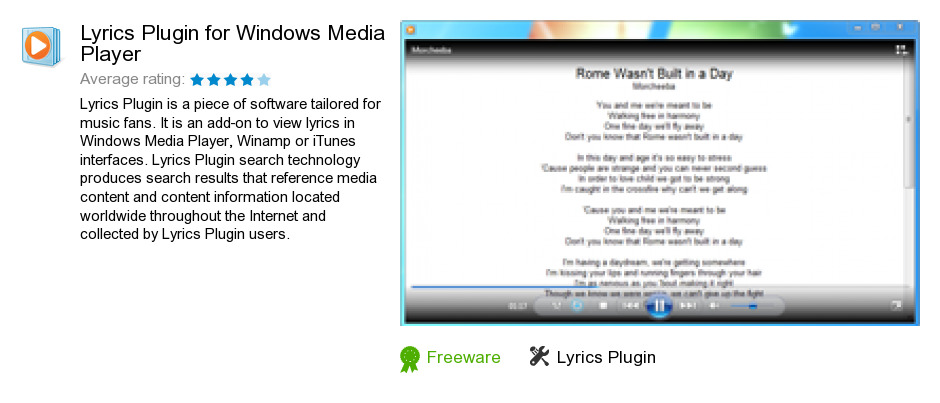 Lyrics Plugin for Windows Media Player