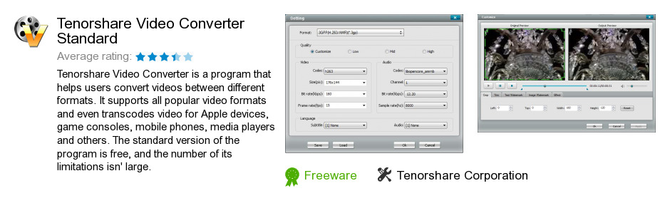 Tenorshare Video Converter Standard
