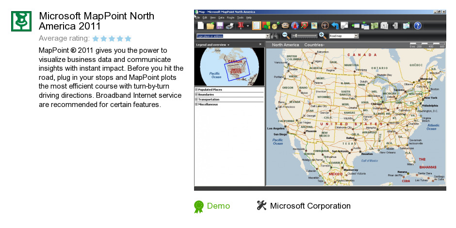 Microsoft MapPoint North America 2011