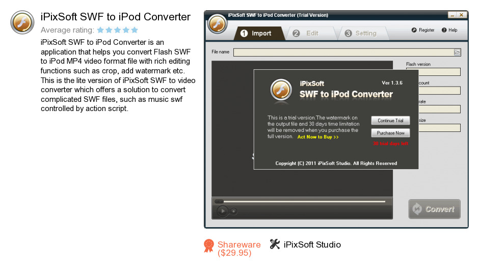IPixSoft SWF to iPod Converter