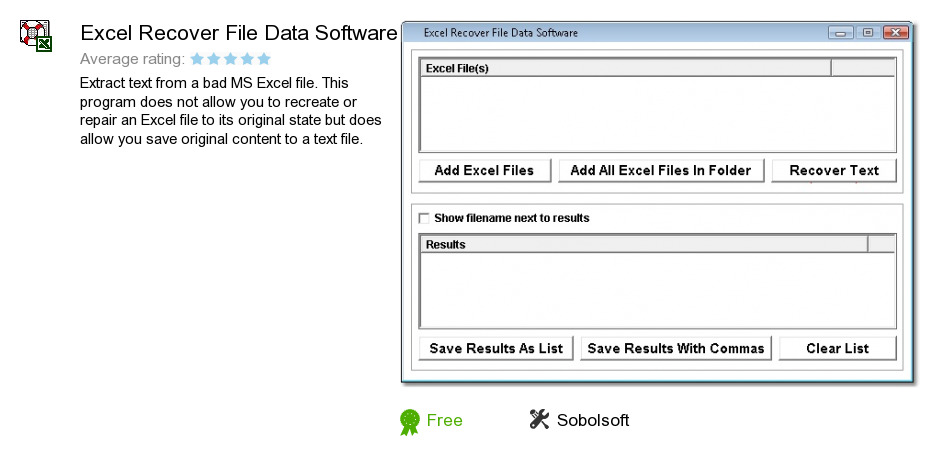 Excel Recover File Data Software