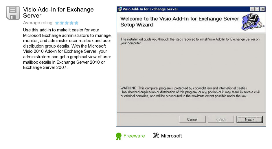 Visio Add-In for Exchange Server
