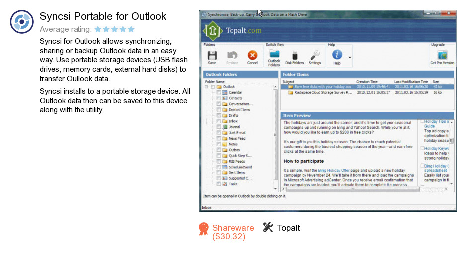 Syncsi Portable for Outlook