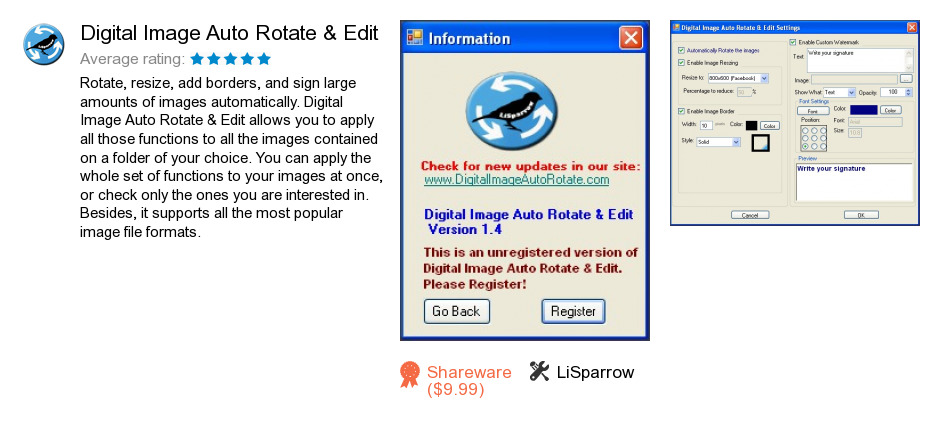 Digital Image Auto Rotate & Edit