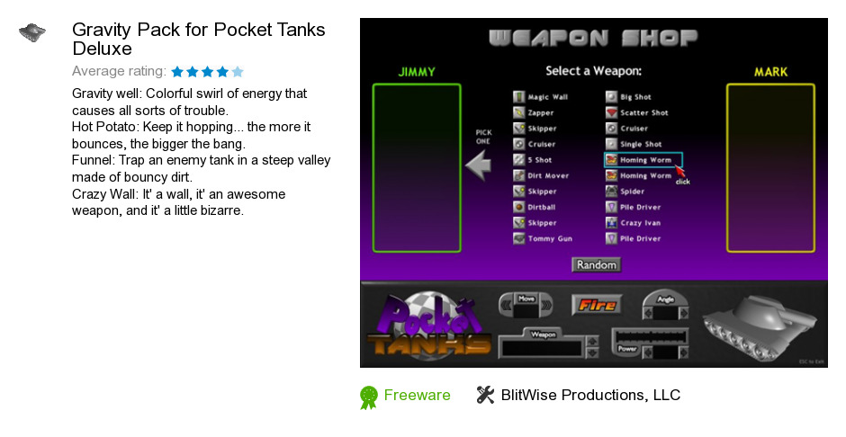 Gravity Pack for Pocket Tanks Deluxe