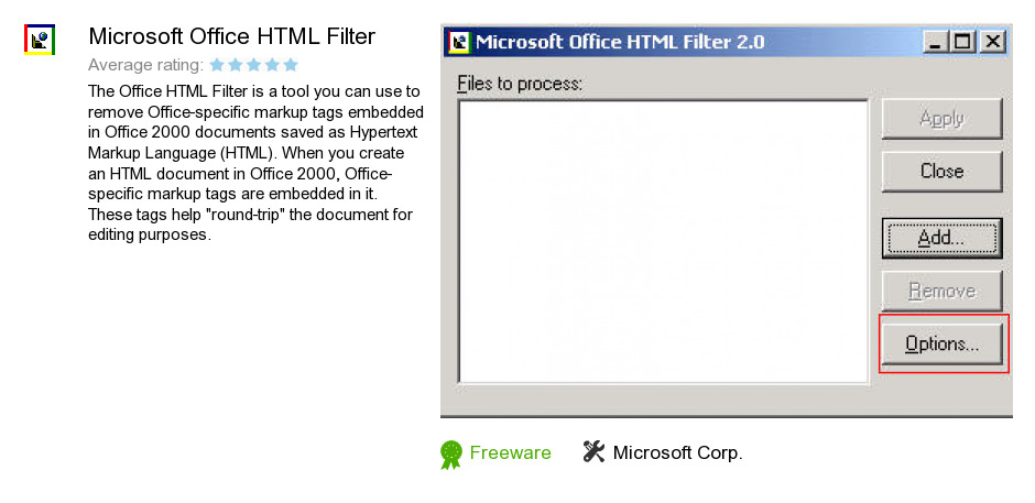 Microsoft Office HTML Filter
