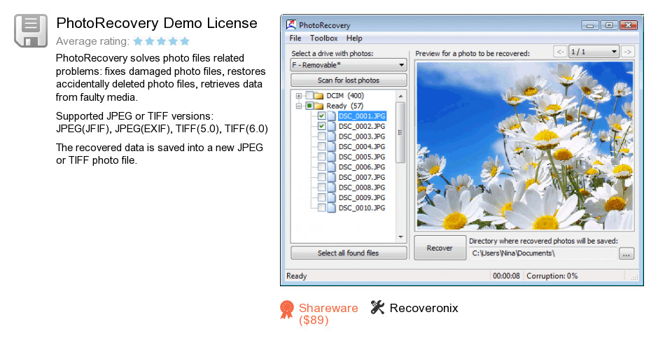 PhotoRecovery Demo License