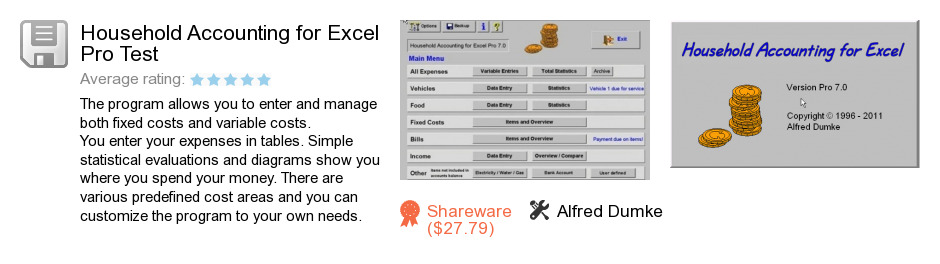 Household Accounting for Excel Pro Test