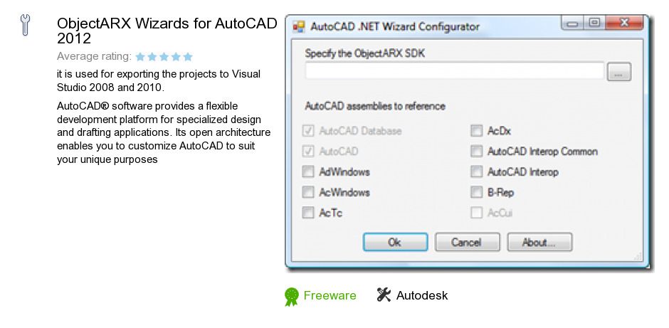 ObjectARX Wizards for AutoCAD 2012