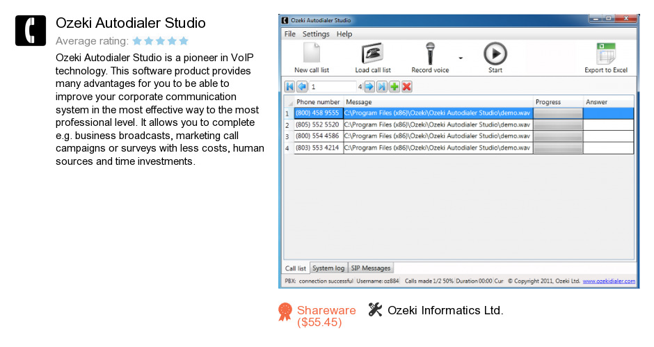 Ozeki Autodialer Studio