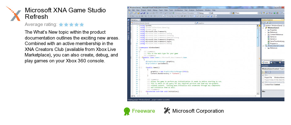 Microsoft XNA Game Studio Refresh