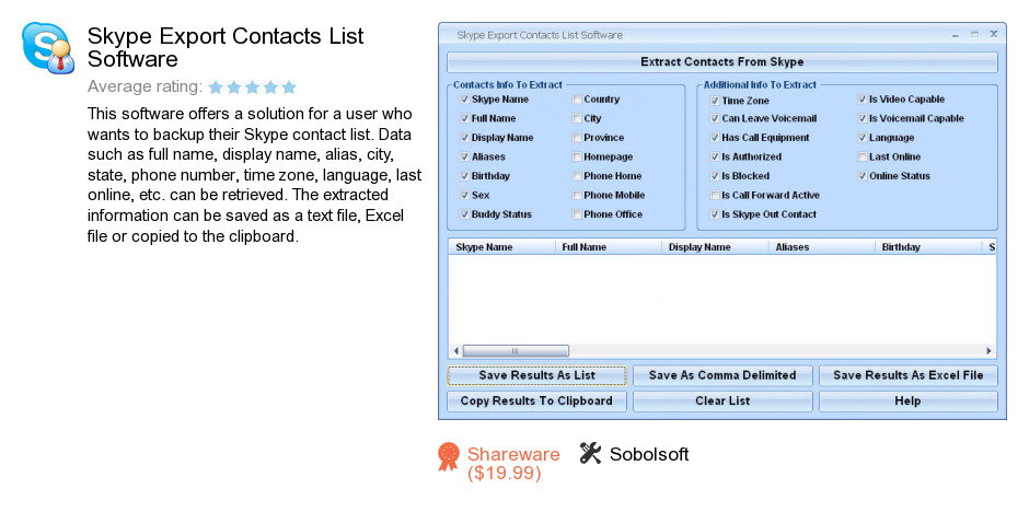 Skype Export Contacts List Software