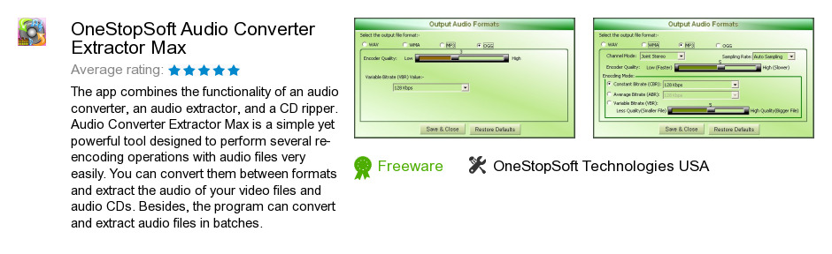 OneStopSoft Audio Converter Extractor Max