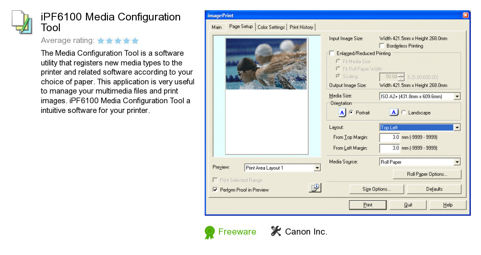 IPF6100 Media Configuration Tool
