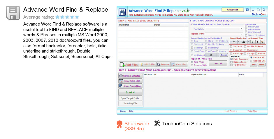 Advance Word Find & Replace