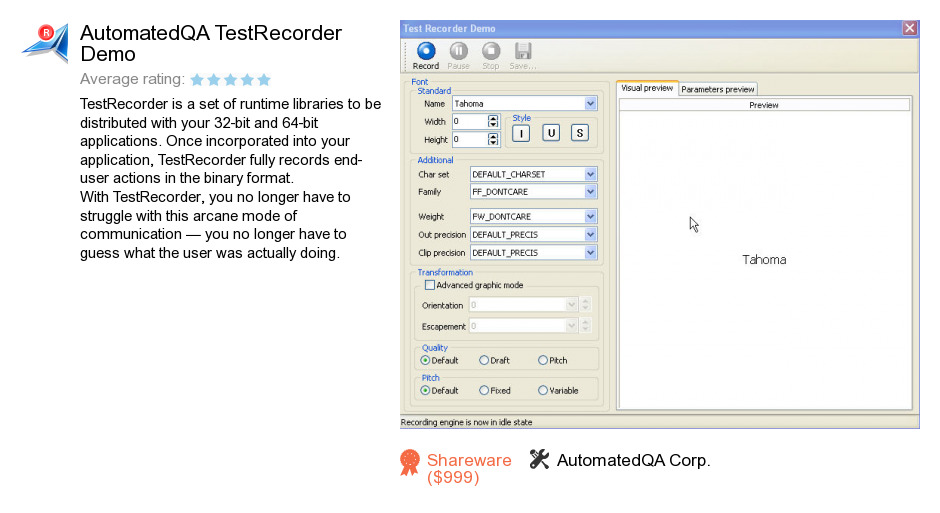 AutomatedQA TestRecorder Demo
