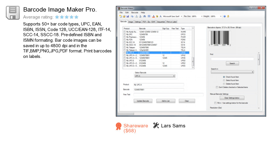 Barcode Image Maker Pro.