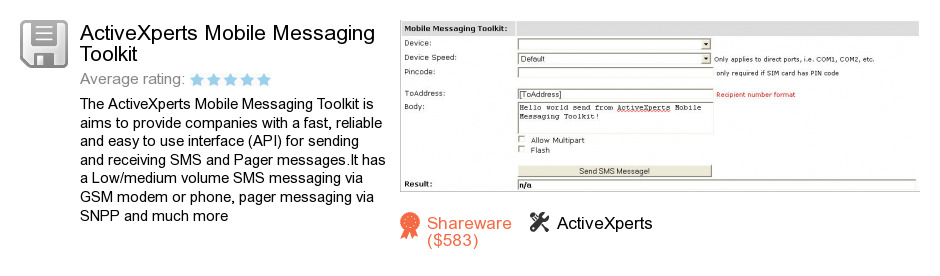 ActiveXperts Mobile Messaging Toolkit