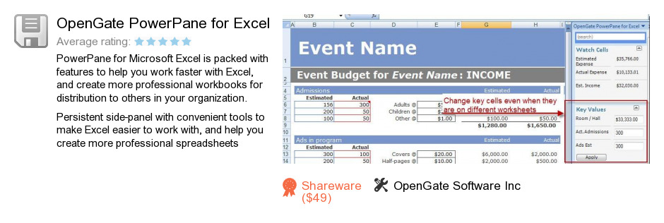 OpenGate PowerPane for Excel
