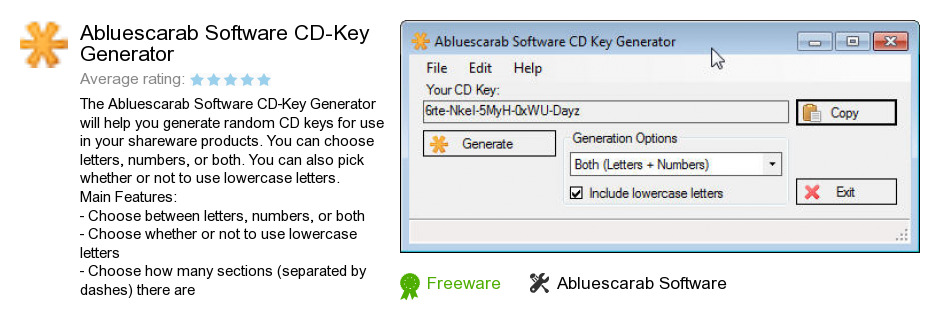 Abluescarab Software CD-Key Generator