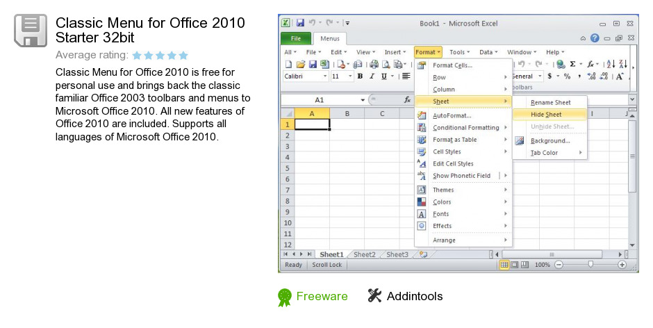 Classic Menu for Office 2010 Starter 32bit