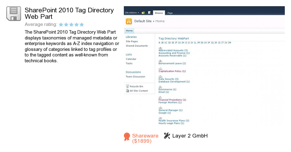 SharePoint 2010 Tag Directory Web Part
