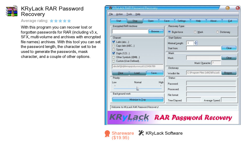 KRyLack RAR Password Recovery
